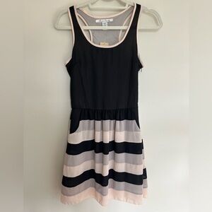 American Rag Santa Rosa Racerback Black and Cream Dress Size medium With Tags